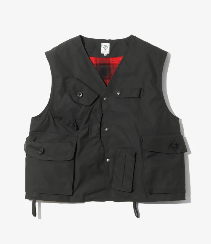 Tenkara Vest - Black - Waxed Cotton sold by South2West8