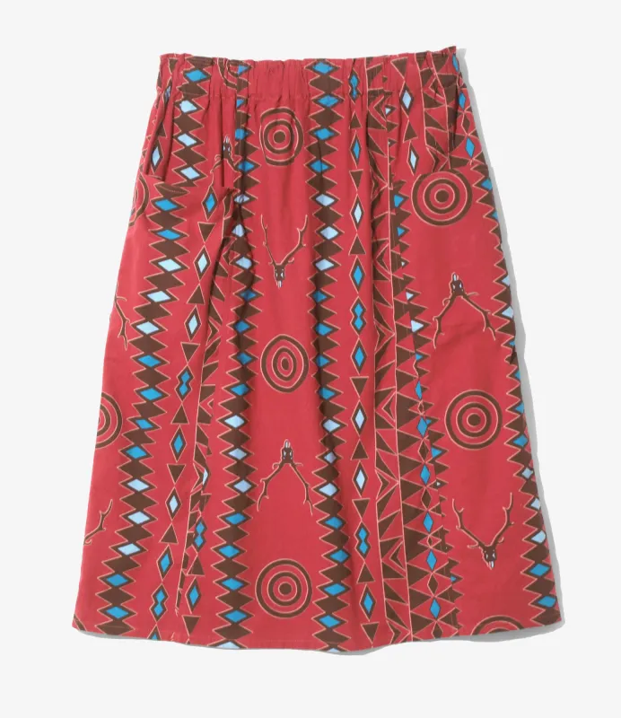 Women's Army String Skirt - Skull & Target - Flannel Cloth / Printed sold by South2West8