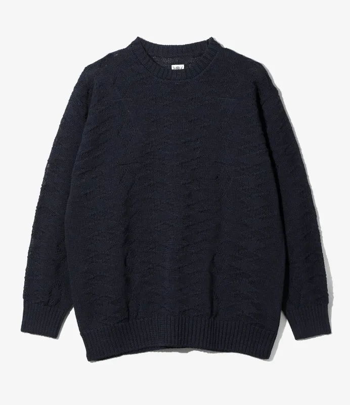 Crew Neck Sweater - Navy - Native Pattern made by South2West8
