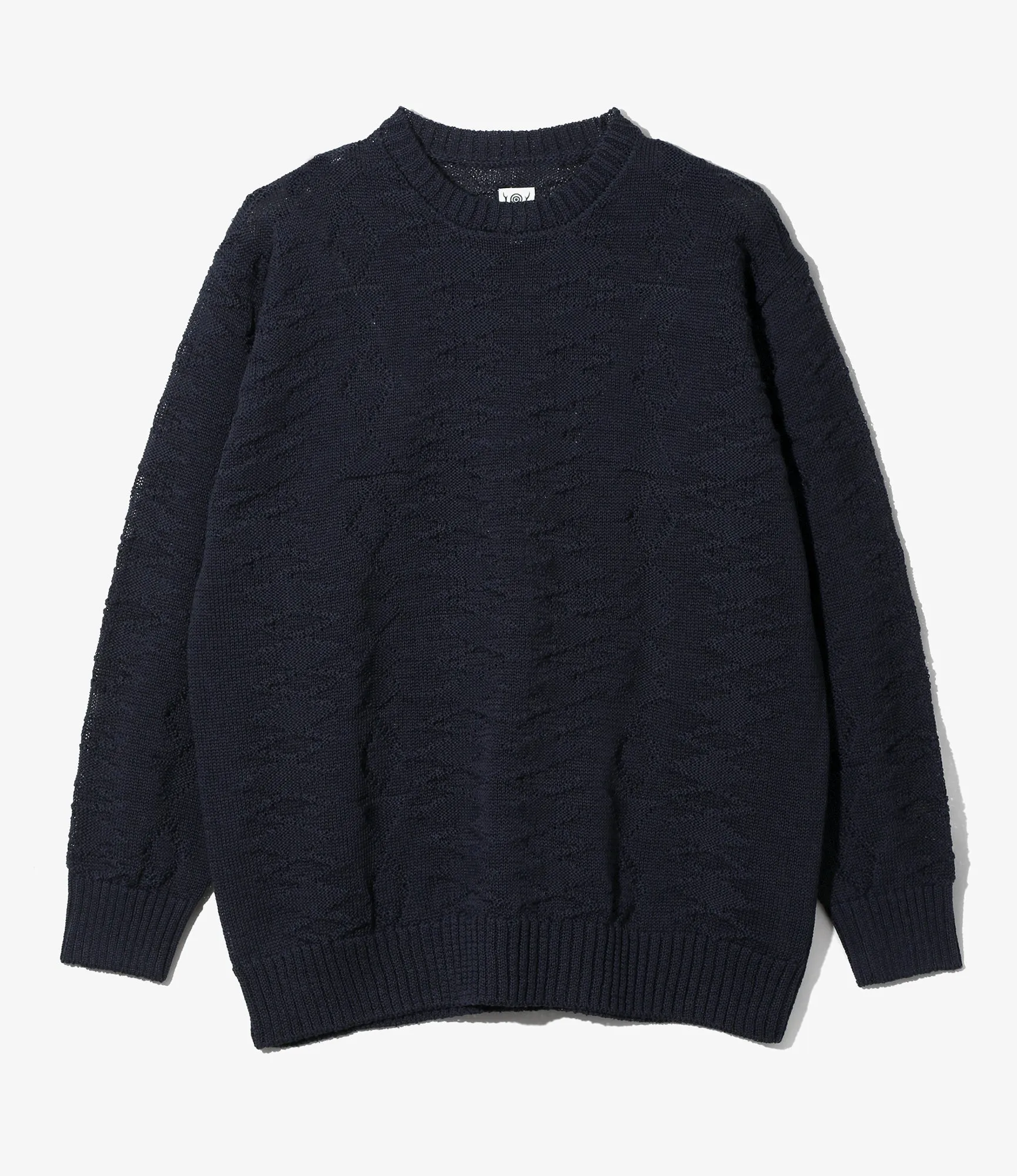 Crew Neck Sweater - Navy - Native Pattern sold by South2West8