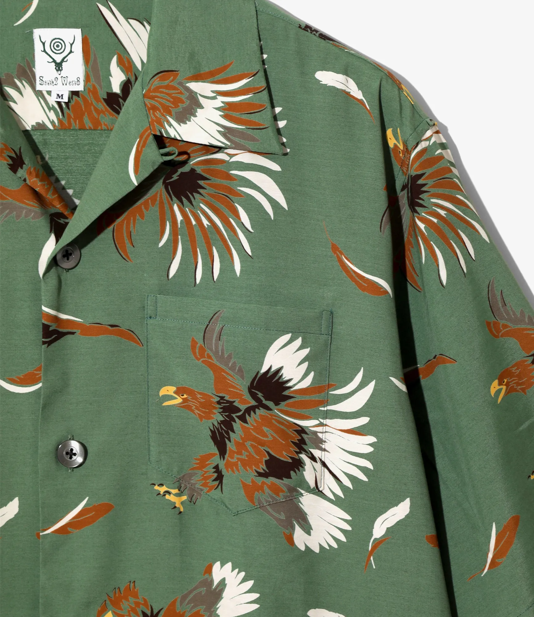 S/S Open Collar Shirt - Green - Eagle sold by South2West8 product image thumbnail 2