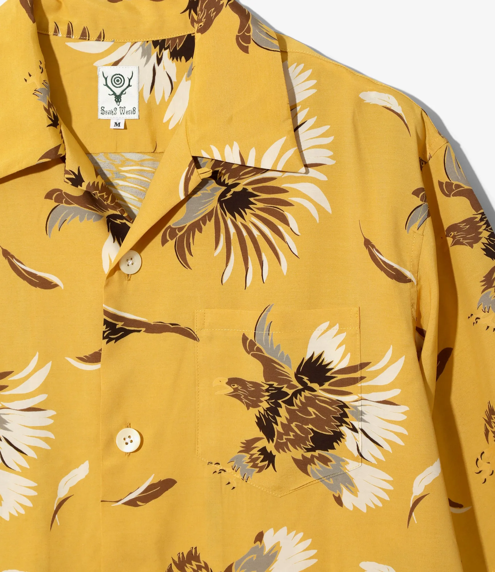 S/S Open Collar Shirt - Yellow - Eagle sold by South2West8 product image thumbnail 2