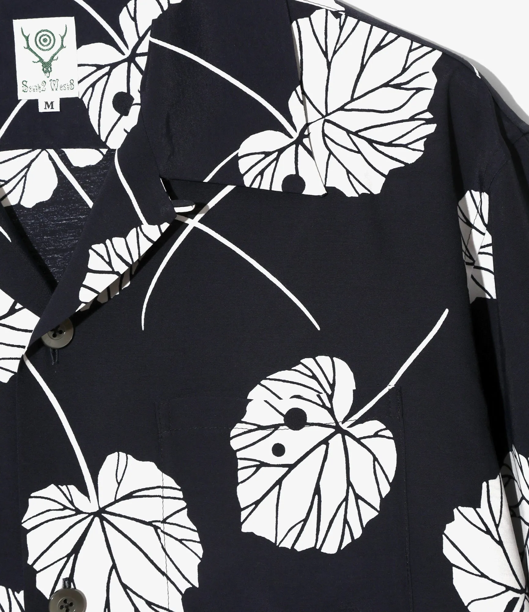 S/S Open Collar Shirt - Navy - Leaf sold by South2West8 product image thumbnail 2