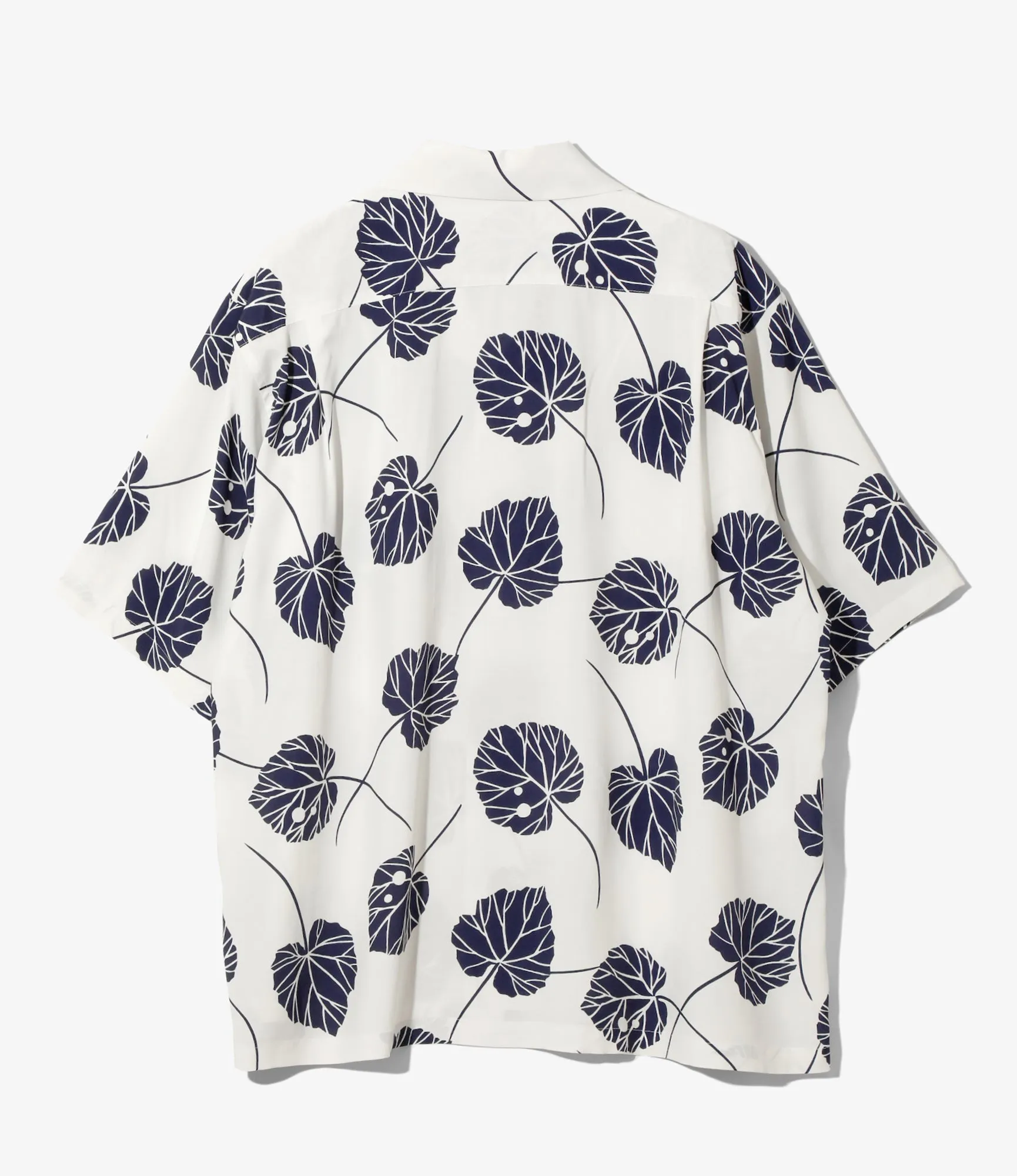 S/S Open Collar Shirt - White - Leaf sold by South2West8 product image thumbnail 3