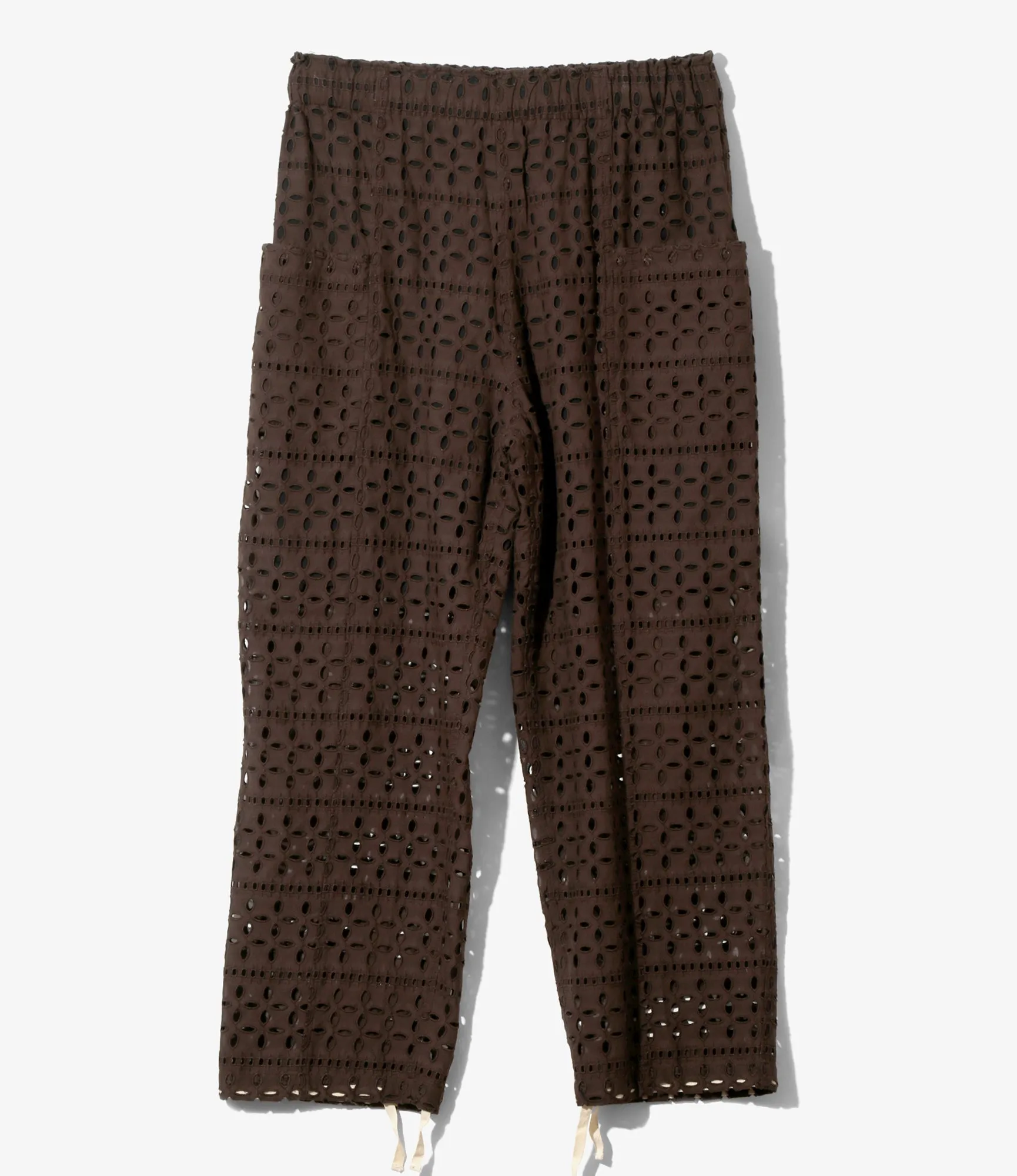 Women's Army String Pant - Dk.Brown - Cutwork Embroidery sold by South2West8