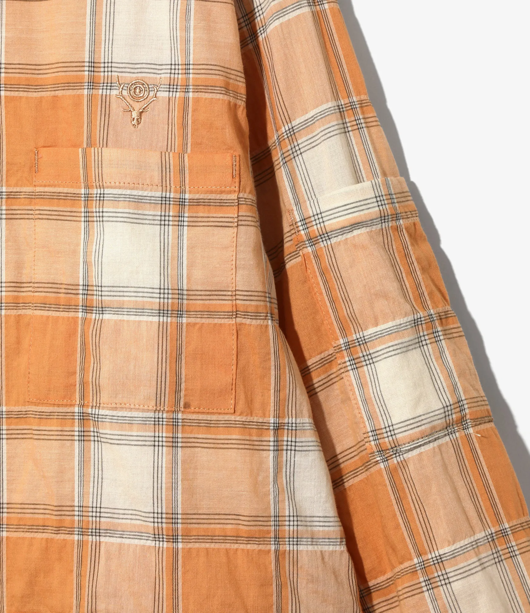 Ranger Shirt - Orange - Cotton Lawn Shirring / Plaid sold by South2West8 product image thumbnail 2