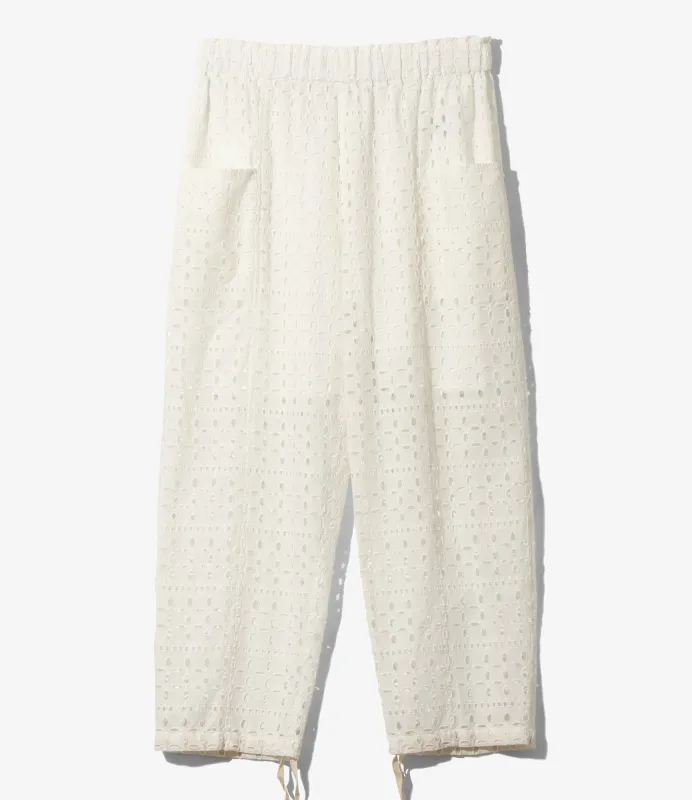 Women's Army String Pant - White - Cutwork Embroidery sold by South2West8