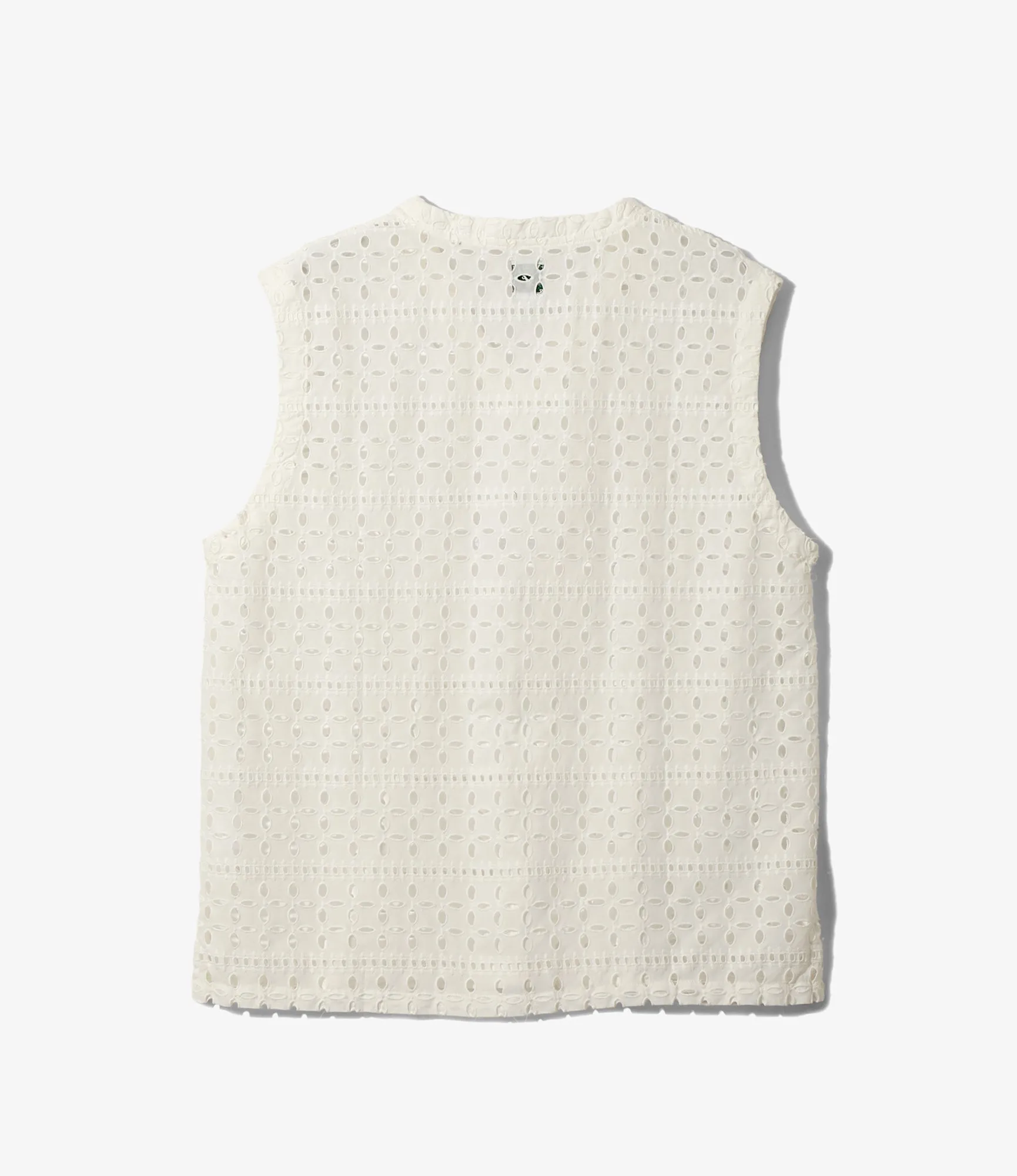 Women's Sleeveless V Neck Shirt - White - Cutwork Embroidery sold by South2West8 product image thumbnail 3