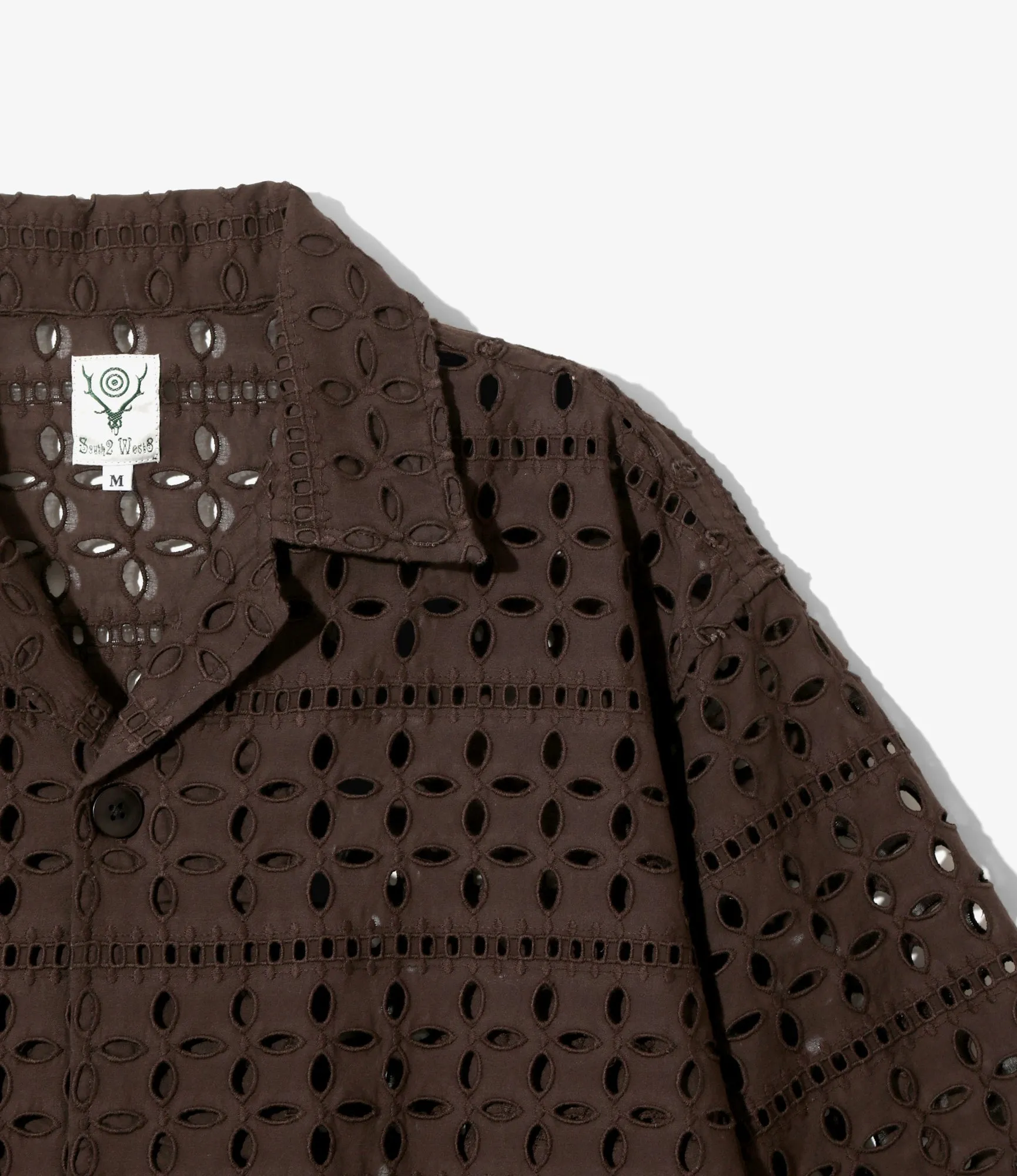 Women's Cabana Shirt - Dk.Brown - Cutwork Embroidery sold by South2West8 product image thumbnail 2