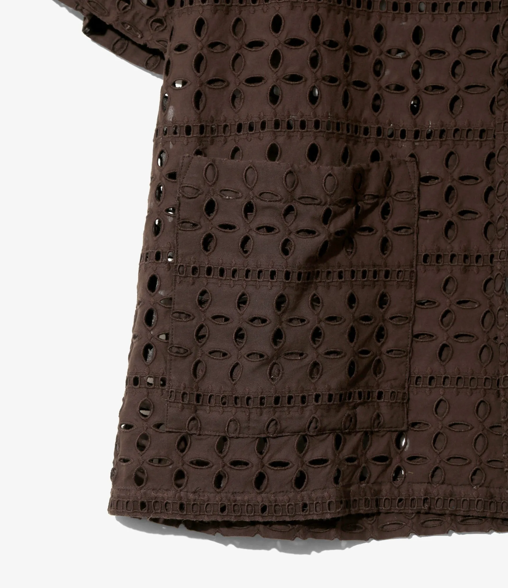 Women's Cabana Shirt - Dk.Brown - Cutwork Embroidery sold by South2West8 product image thumbnail 3