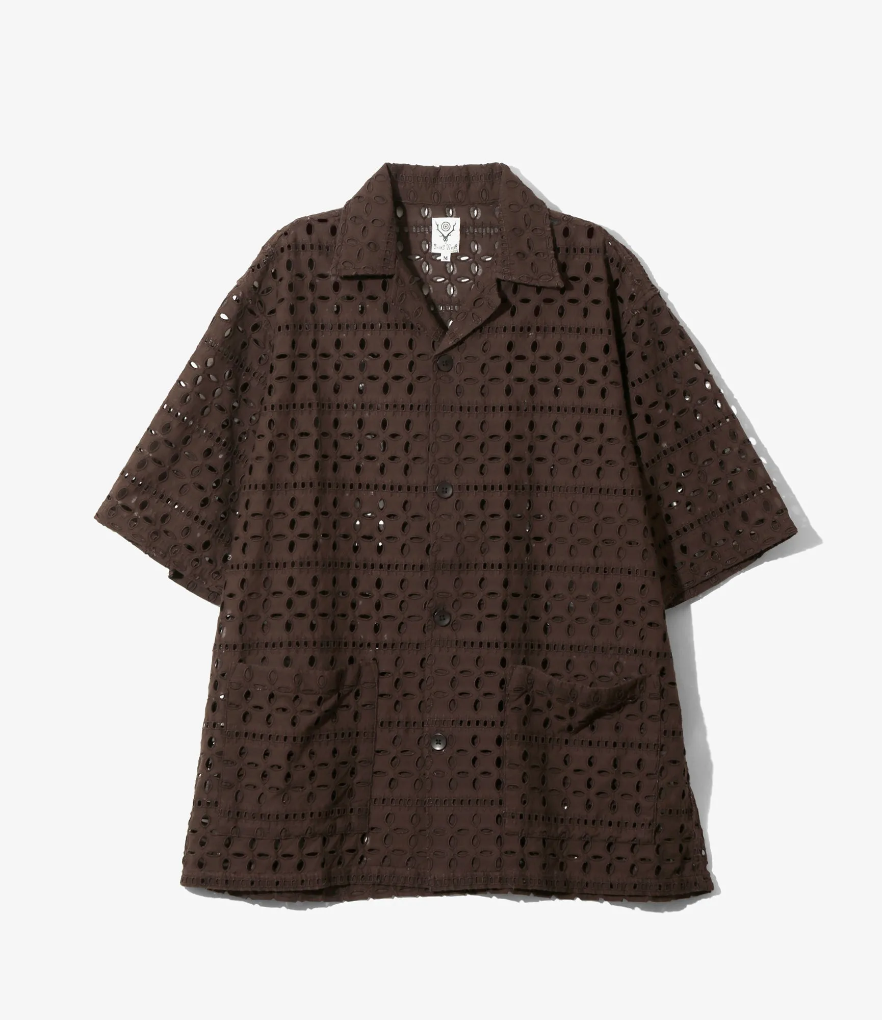 Cabana Shirt - Dk.Brown - Cutwork Embroidery sold by South2West8