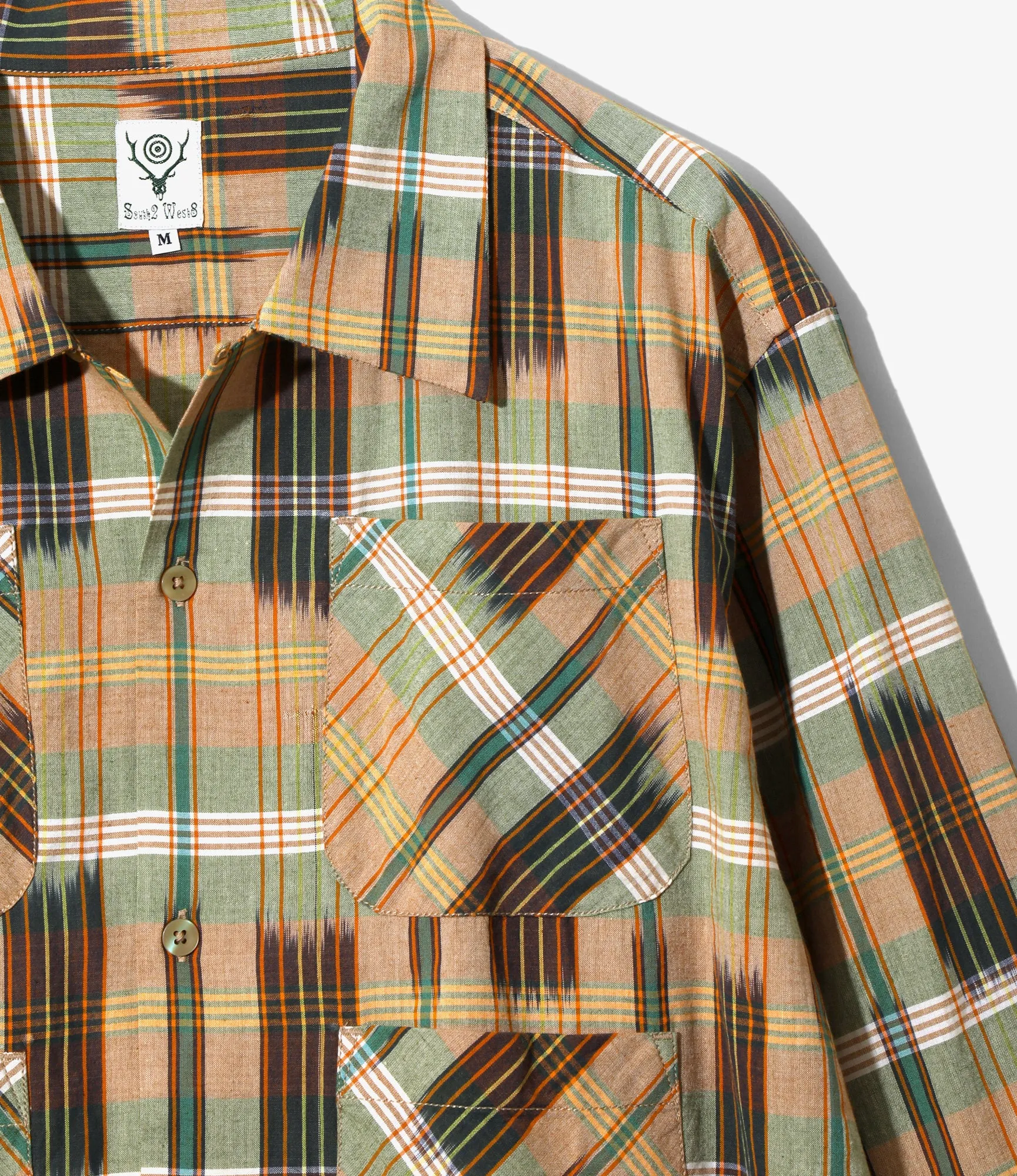 6 Pocket Shirt - Green - Madras Plaid sold by South2West8 product image thumbnail 2