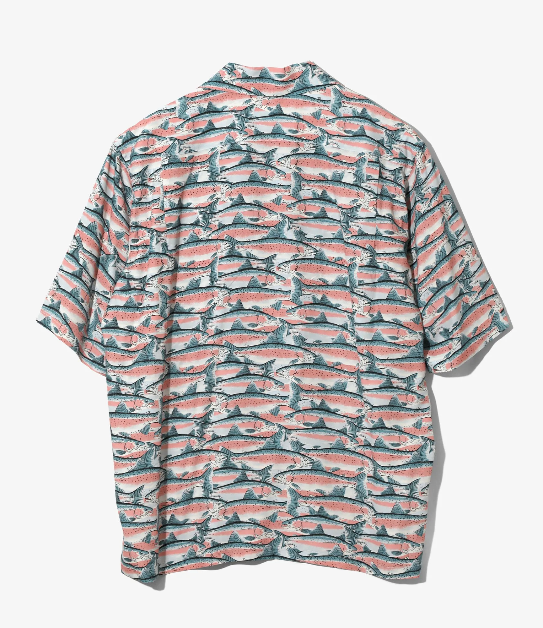 S/S Open Collar Shirt - Blue - Trout sold by South2West8 product image thumbnail 3