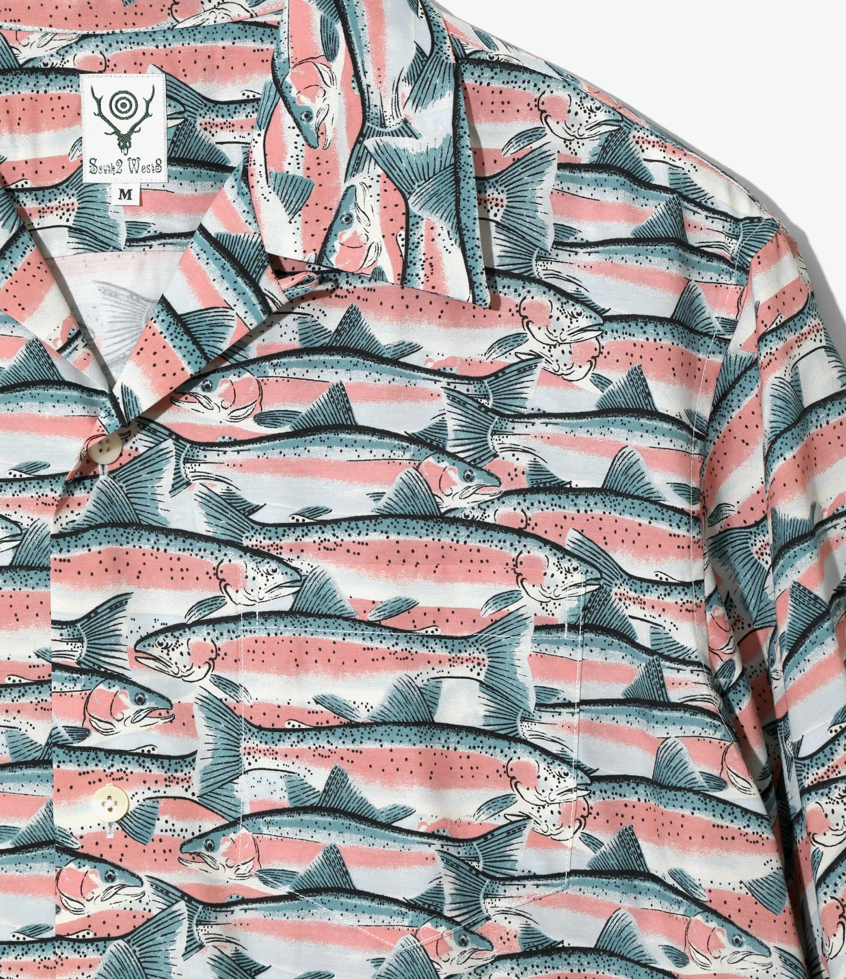 S/S Open Collar Shirt - Blue - Trout sold by South2West8 product image thumbnail 2