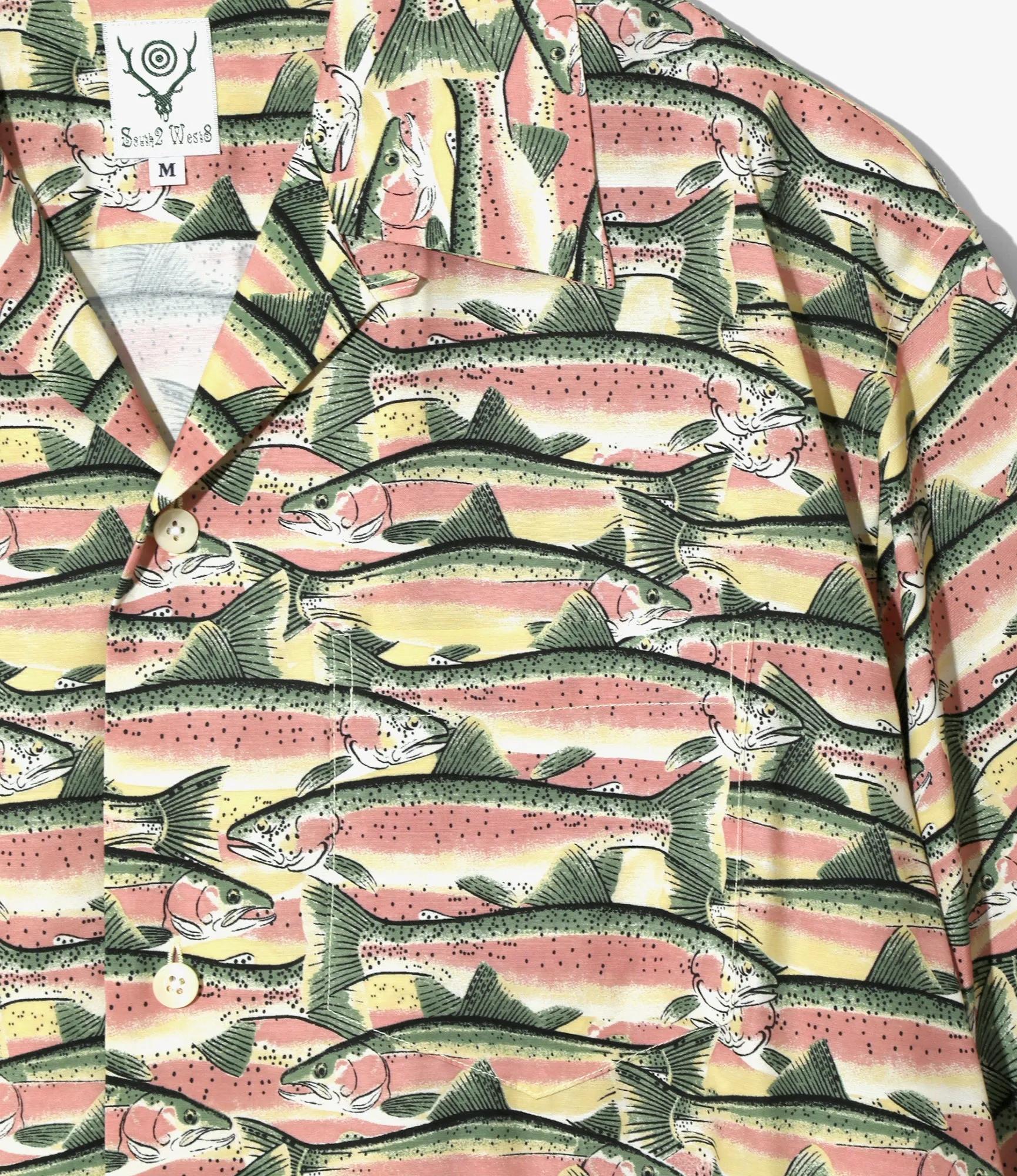 S/S Open Collar Shirt - Yellow - Trout sold by South2West8 product image thumbnail 2