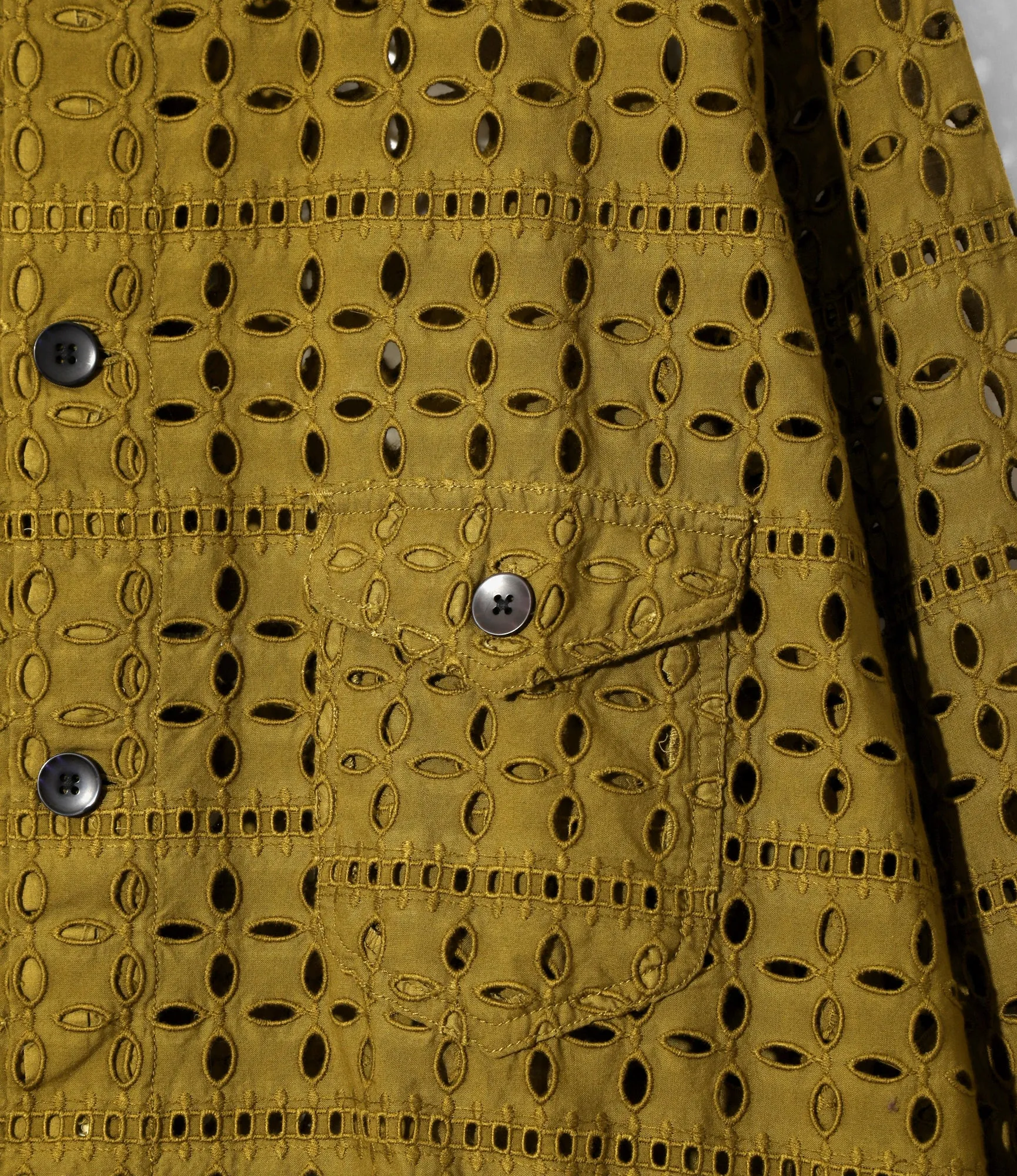 Smokey Shirt - Olive - Cutwork Embroidery sold by South2West8 product image thumbnail 2