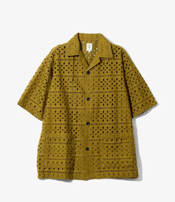 Cabana Shirt - Olive - Cutwork Embroidery made by South2West8