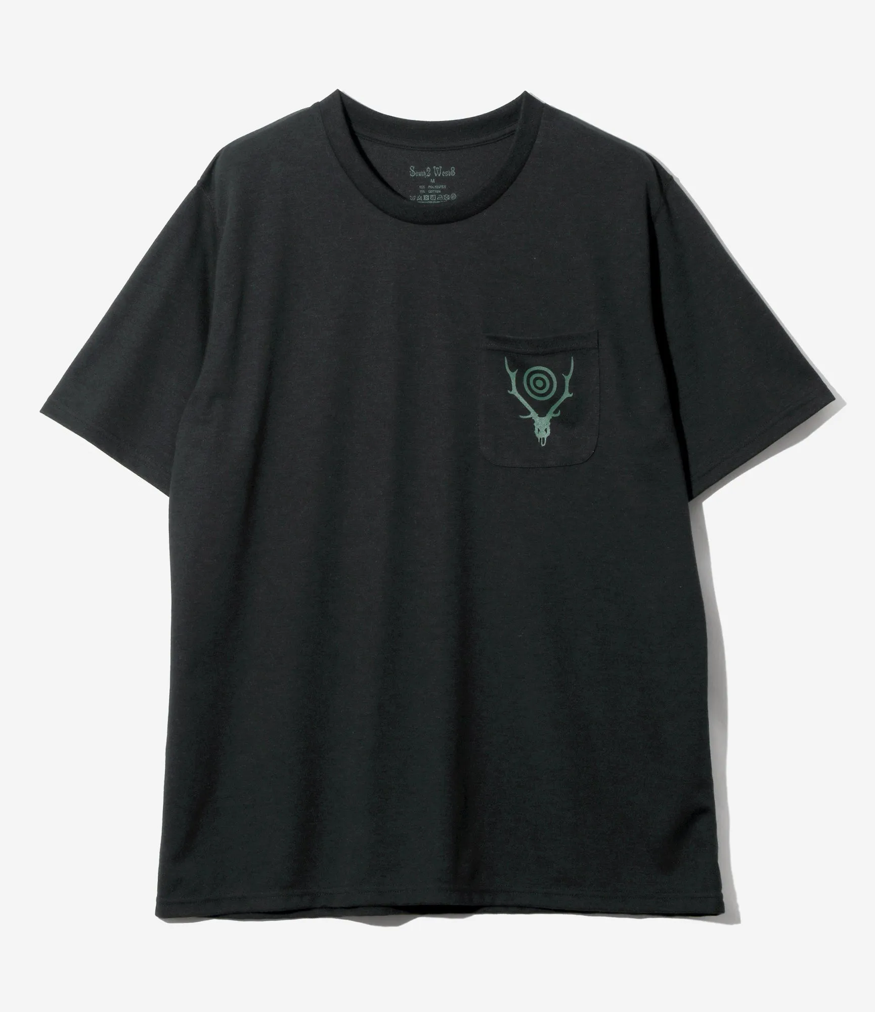 S/S Round Pocket Tee - Black - Circle Horn sold by South2West8