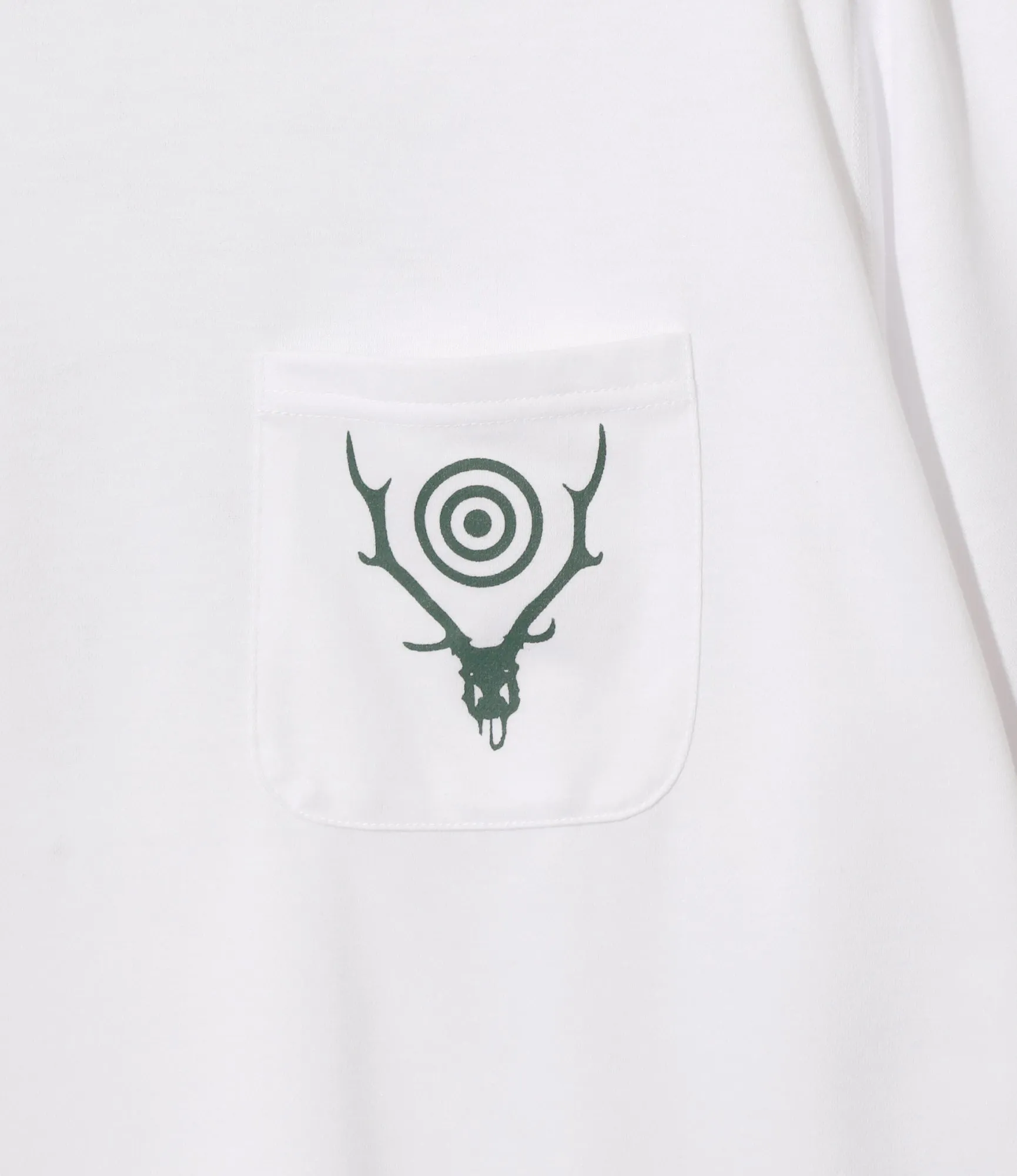 Women's S/S Round Pocket Tee - White - Circle Horn sold by South2West8 product image thumbnail 2
