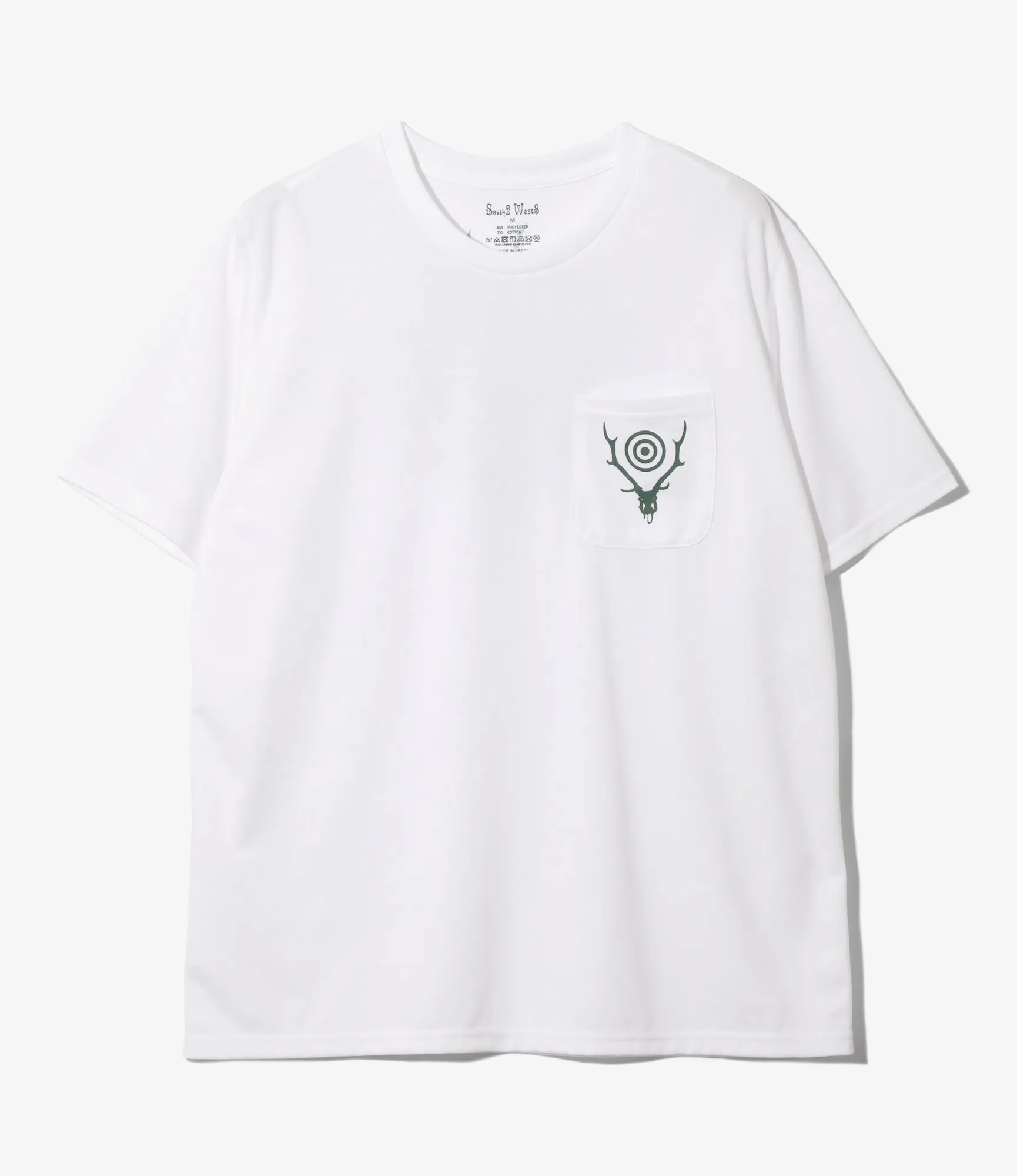 S/S Round Pocket Tee - White - Circle Horn sold by South2West8