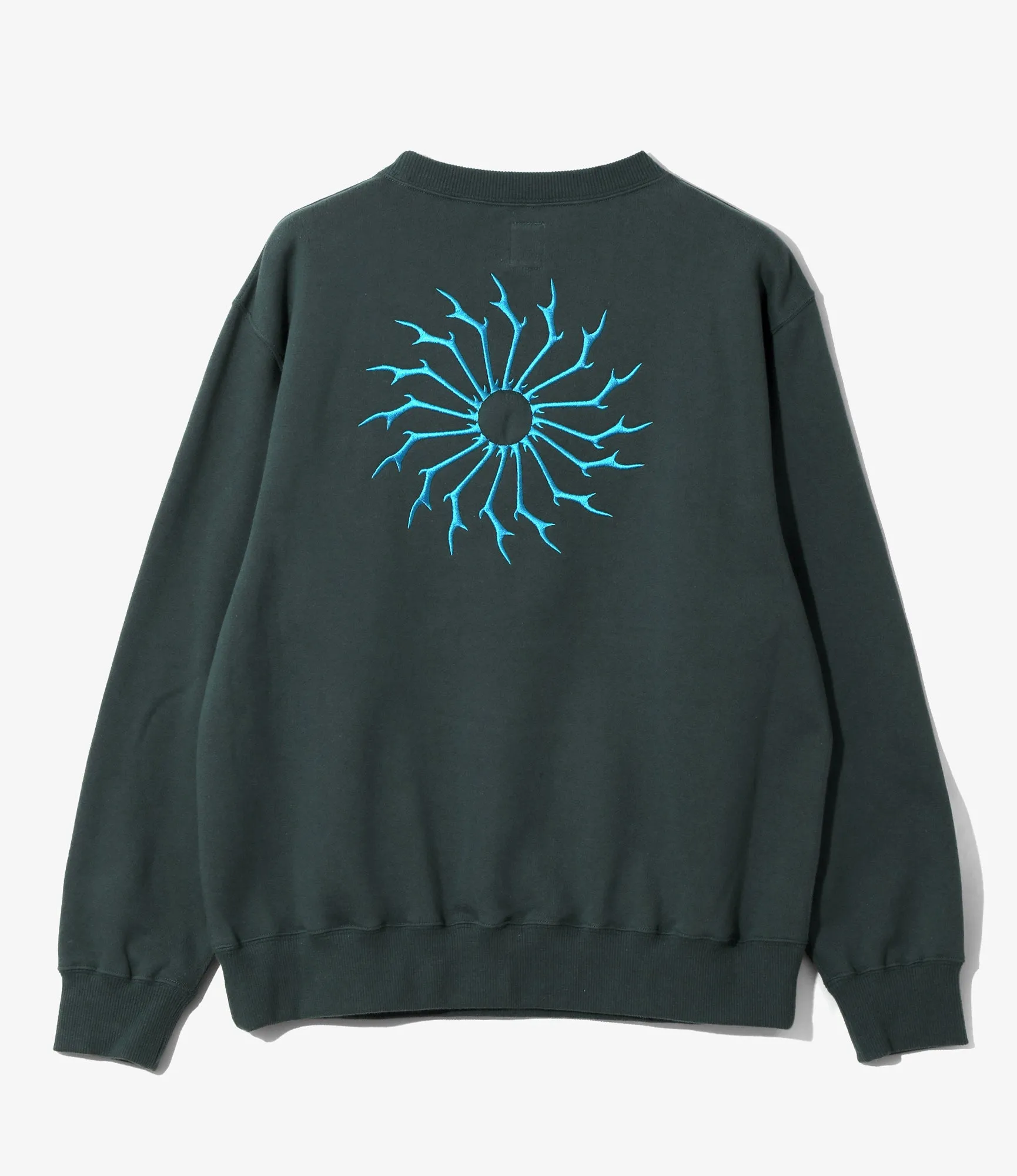 Women's Crew Neck Sweat Shirt - Green - Cotton French Terry sold by South2West8 product image thumbnail 3