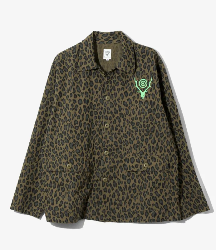 Women's Ranger Shirt - Olive - C/N Poplin / Leopard made by South2West8