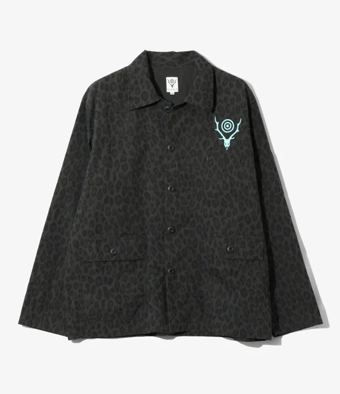 Women's Ranger Shirt - Charcoal - C/N Poplin / Leopard made by South2West8