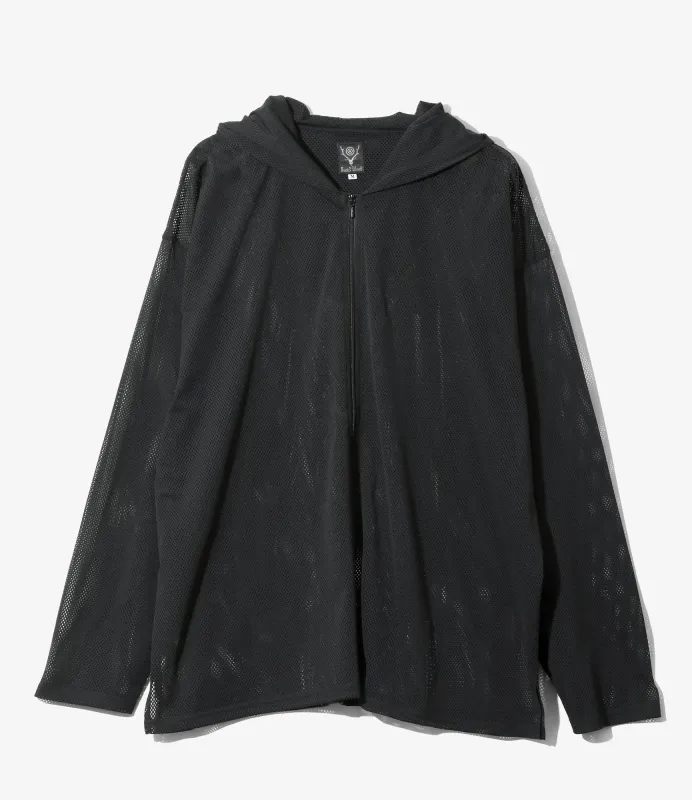 Zipped Hoody - Black - Knit Mesh made by South2West8