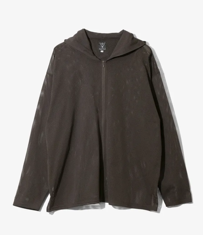 Zipped Hoody - Dk.Brown - Knit Mesh made by South2West8
