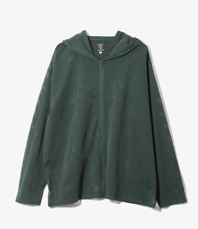 Zipped Hoody - Dk.Green - Knit Mesh made by South2West8