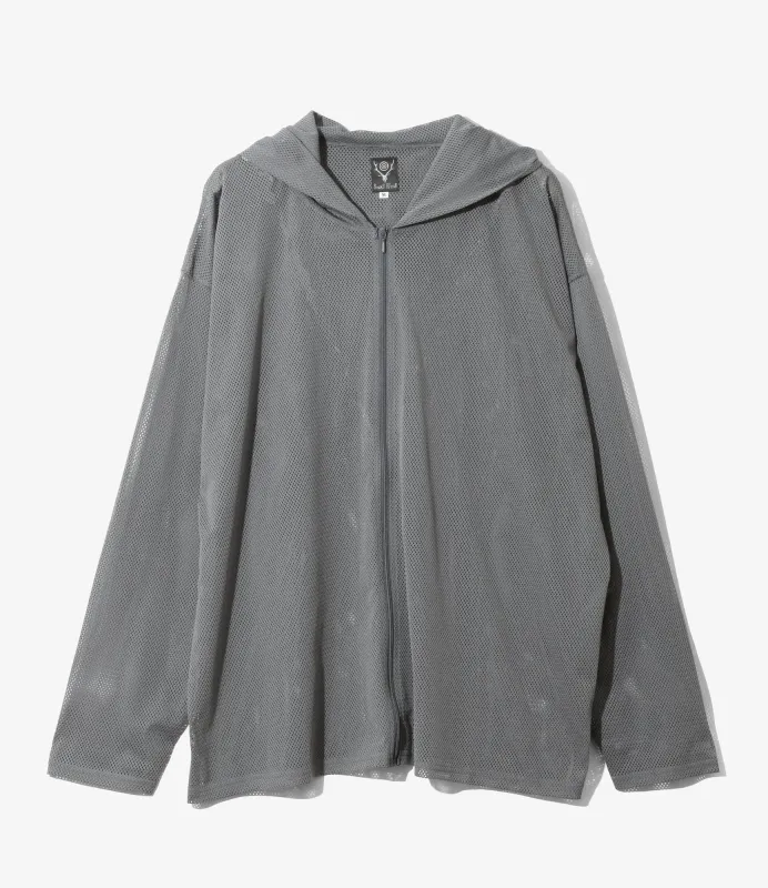 Zipped Hoody - Grey - Knit Mesh made by South2West8