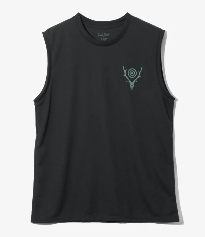 Sleeveless Crew Neck Tee - Black - Skull & Target made by South2West8
