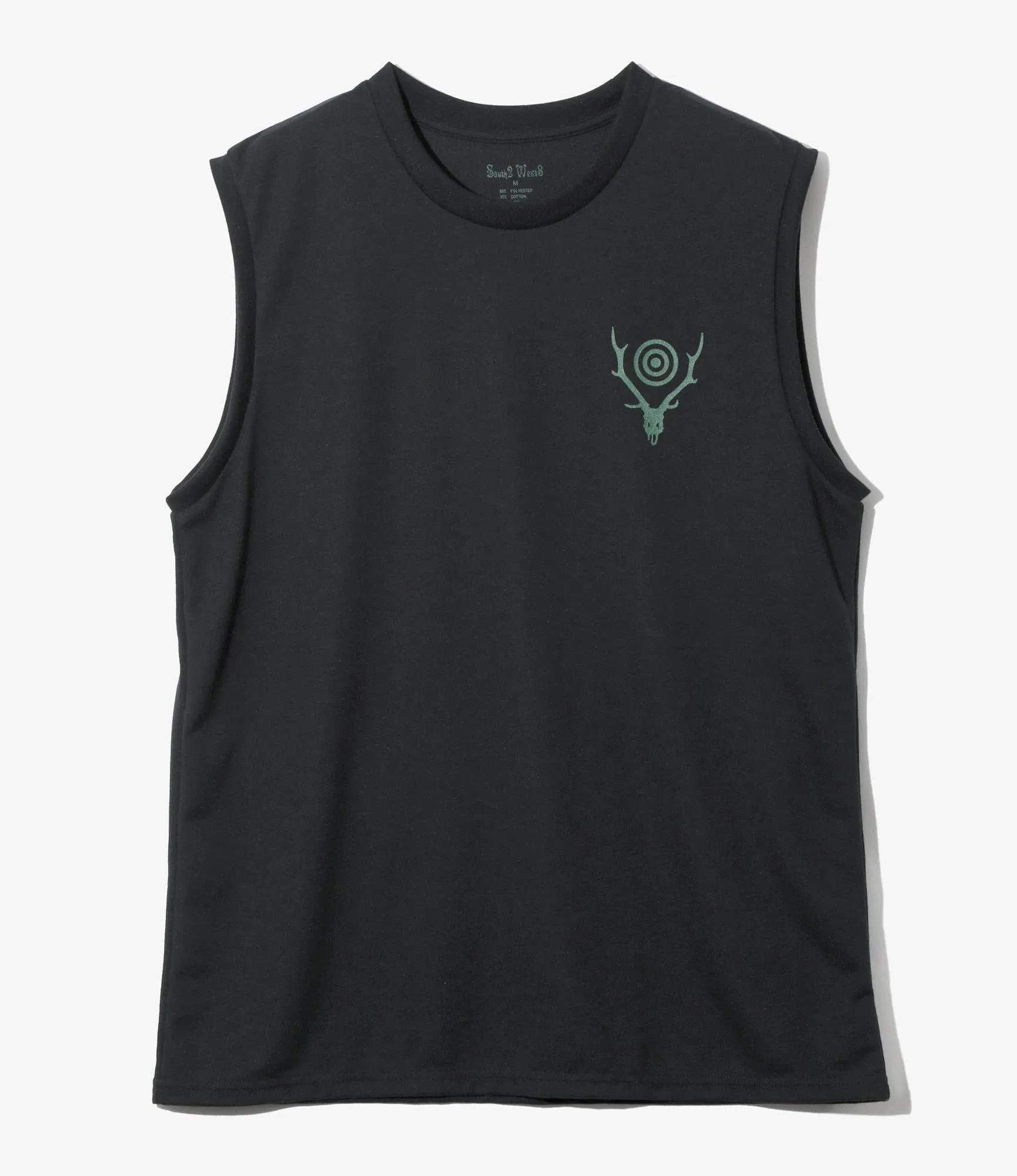 Sleeveless Crew Neck Tee - Black - Skull & Target sold by South2West8