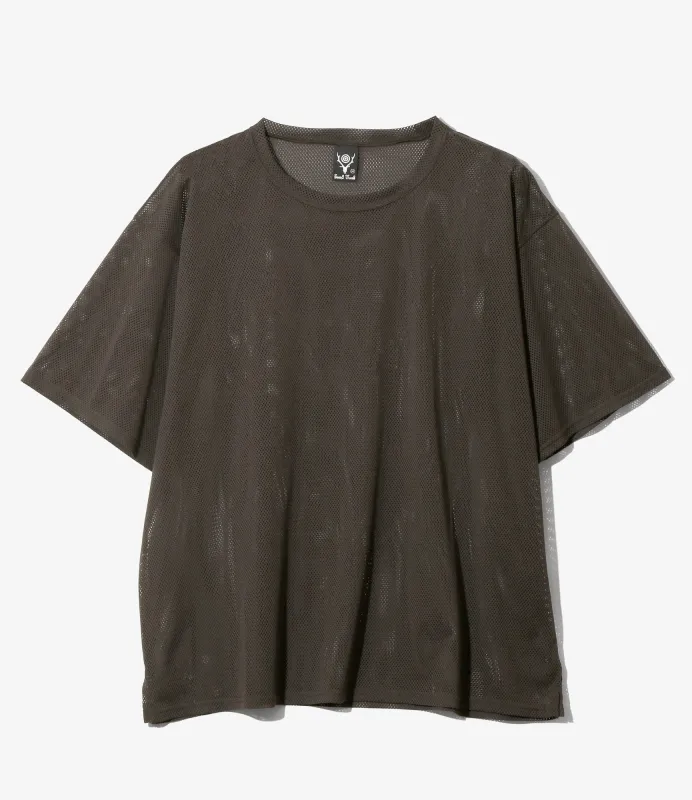S/S Crew Neck Shirt - Dk. Brown - Knit Mesh made by South2West8