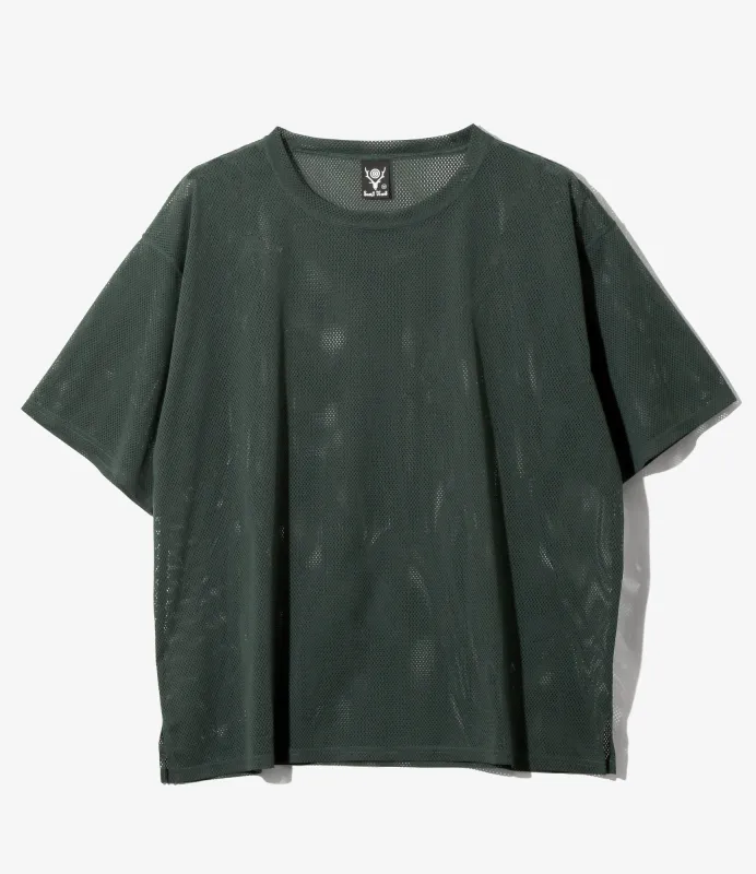 S/S Crew Neck Shirt - Dk. Green - Knit Mesh made by South2West8