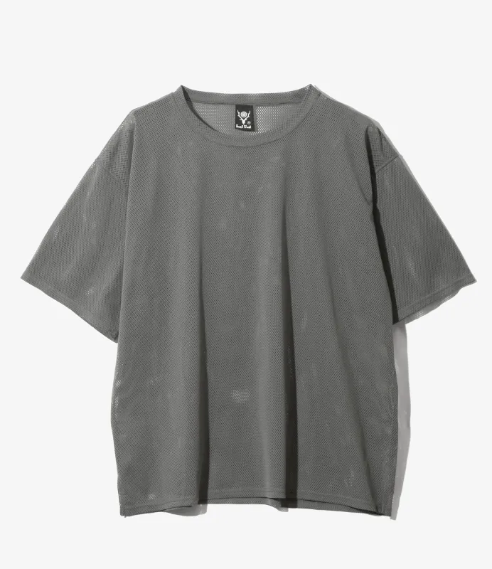 S/S Crew Neck Shirt - Grey - Knit Mesh made by South2West8