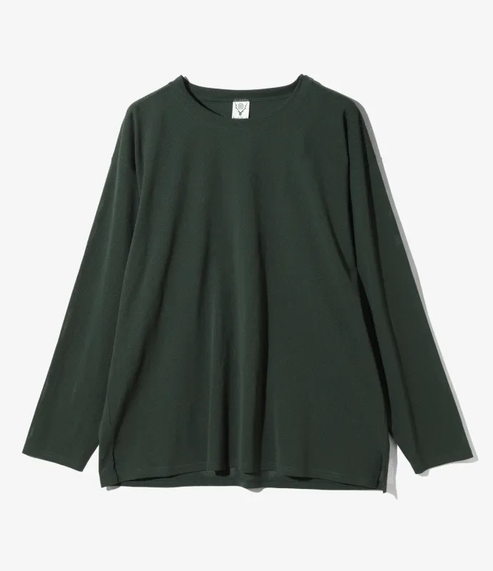 L/S Crew Neck Shirt - Dk. Green - Knit Mesh made by South2West8