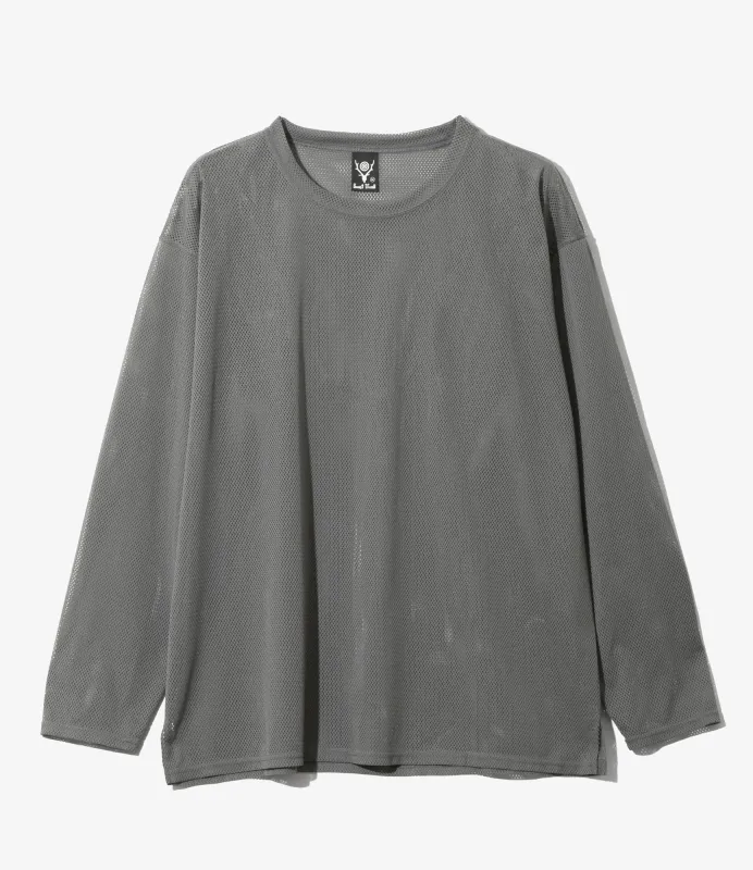 L/S Crew Neck Shirt - Grey - Knit Mesh made by South2West8