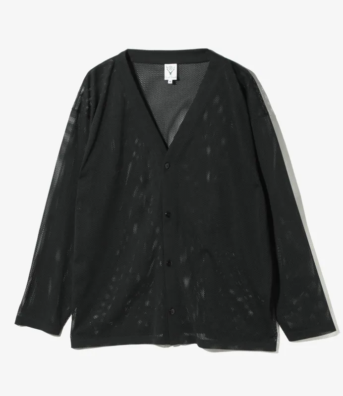 V-Neck Cardigan - Black - Knit Mesh made by South2West8