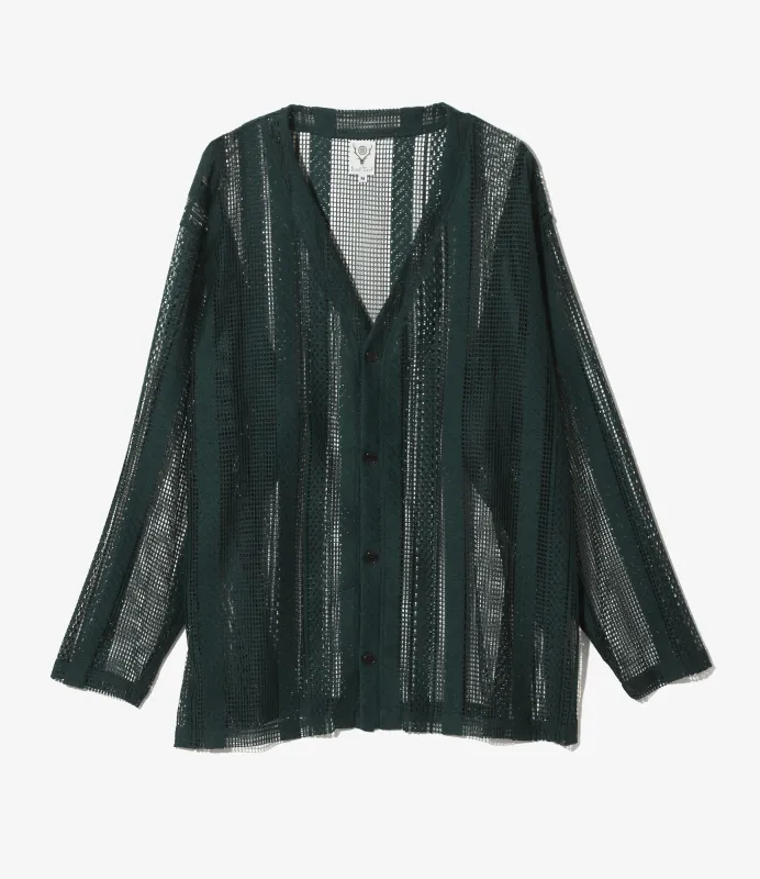 V-Neck Cardigan - Green - Poly Lace Jq. made by South2West8