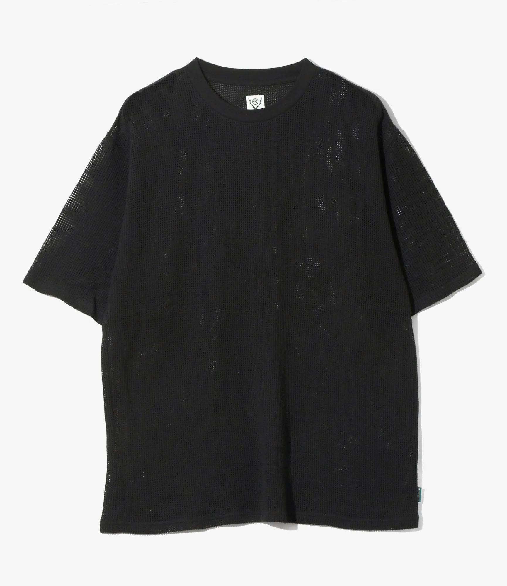 S/S Crew Neck Tee - Black - Cotton Mesh sold by South2West8