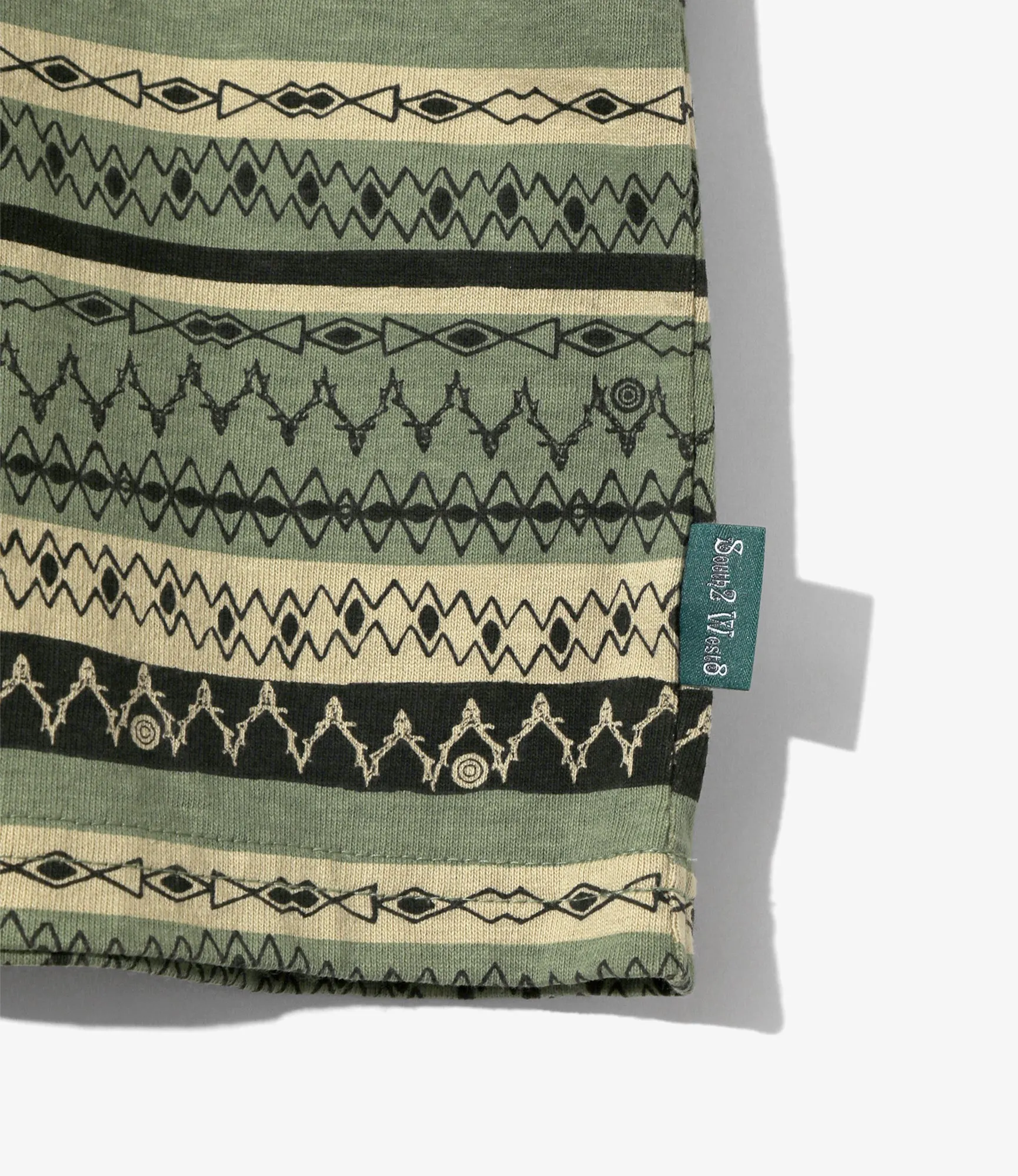 S/S Crew Neck Tee - Olive - Stripe Jersey / Stripe Printed sold by South2West8 product image thumbnail 2