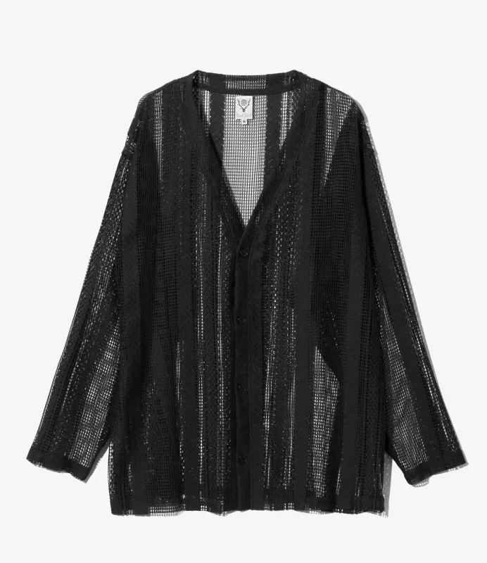Women's V-Neck Cardigan - Black - Poly Lace Jq. made by South2West8