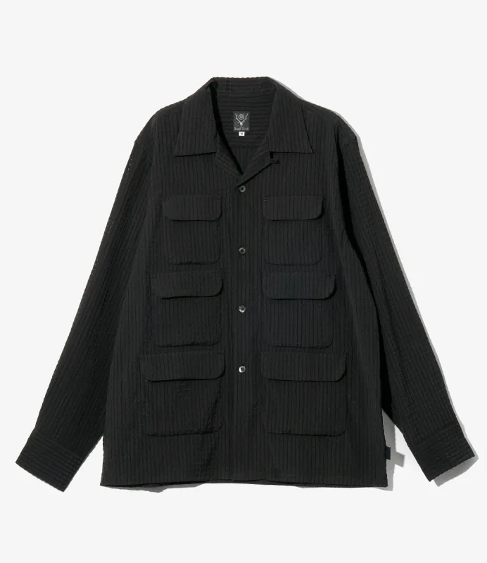 Women's 6 Pocket Shirt - Black - RA/PE/N Dobby made by South2West8