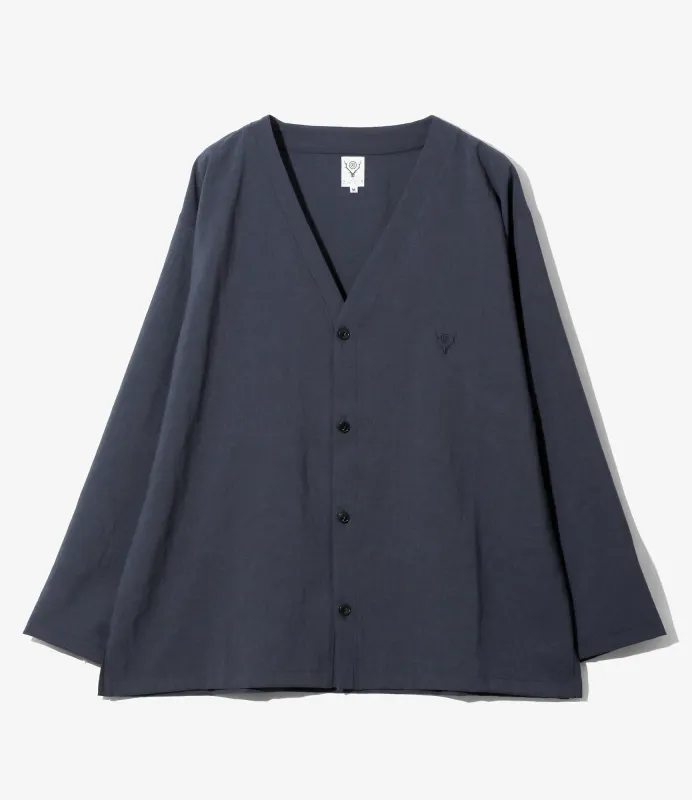 V-Neck Cardigan - Navy - Poly Oxford made by South2West8