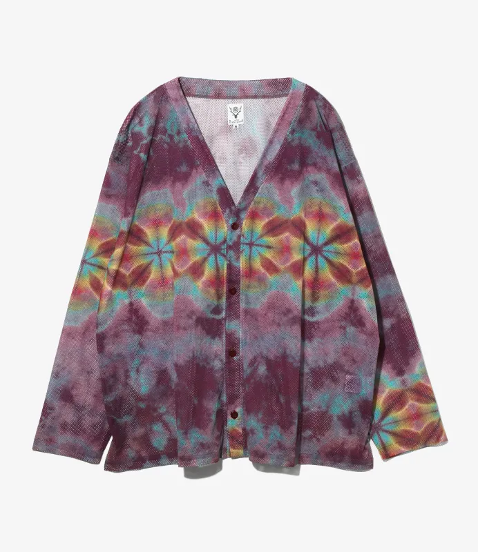 Nepenthes Special S.S. V Neck Cardigan - Purple - Knit Mesh / Tie dye made by South2West8