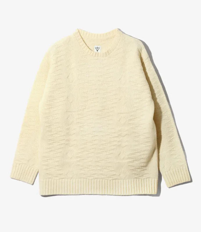 Fisherman Sweater - Natural - Native Pattern made by South2West8