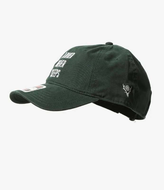 Strap Back Cap - Green - A RIVER NEVER SLEEP made by South2West8