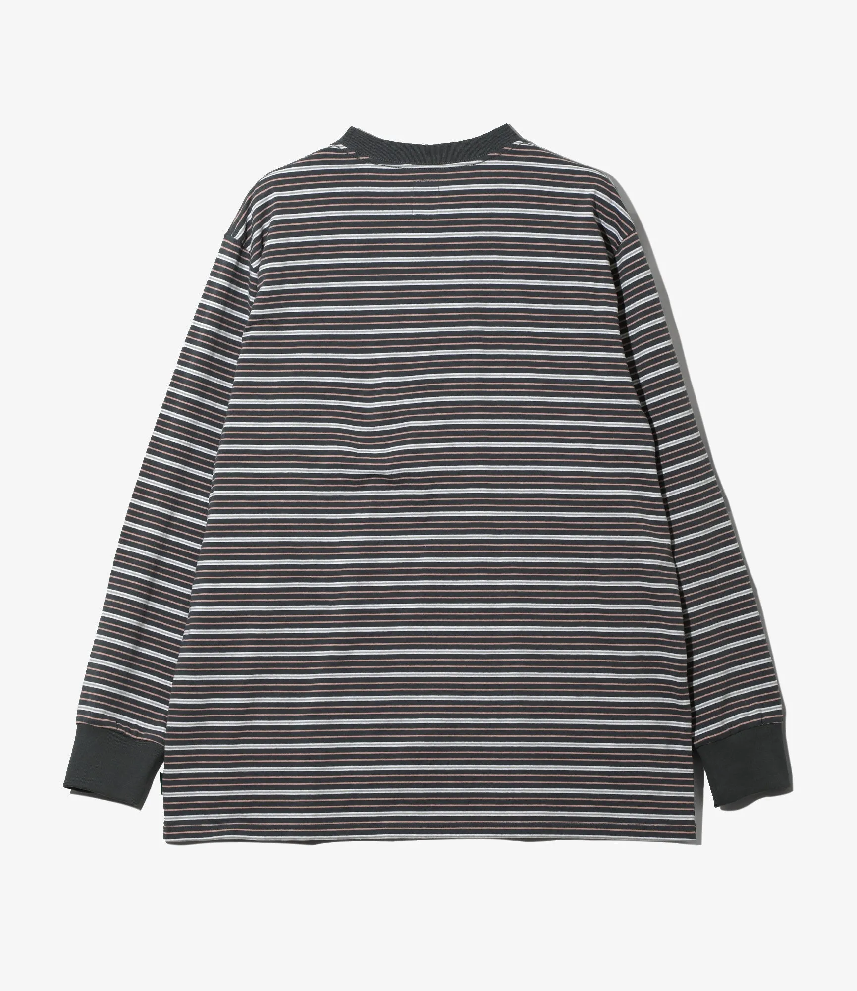 L/S Round Pocket Tee - Grey - Multi Stripe sold by South2West8 product image thumbnail 4