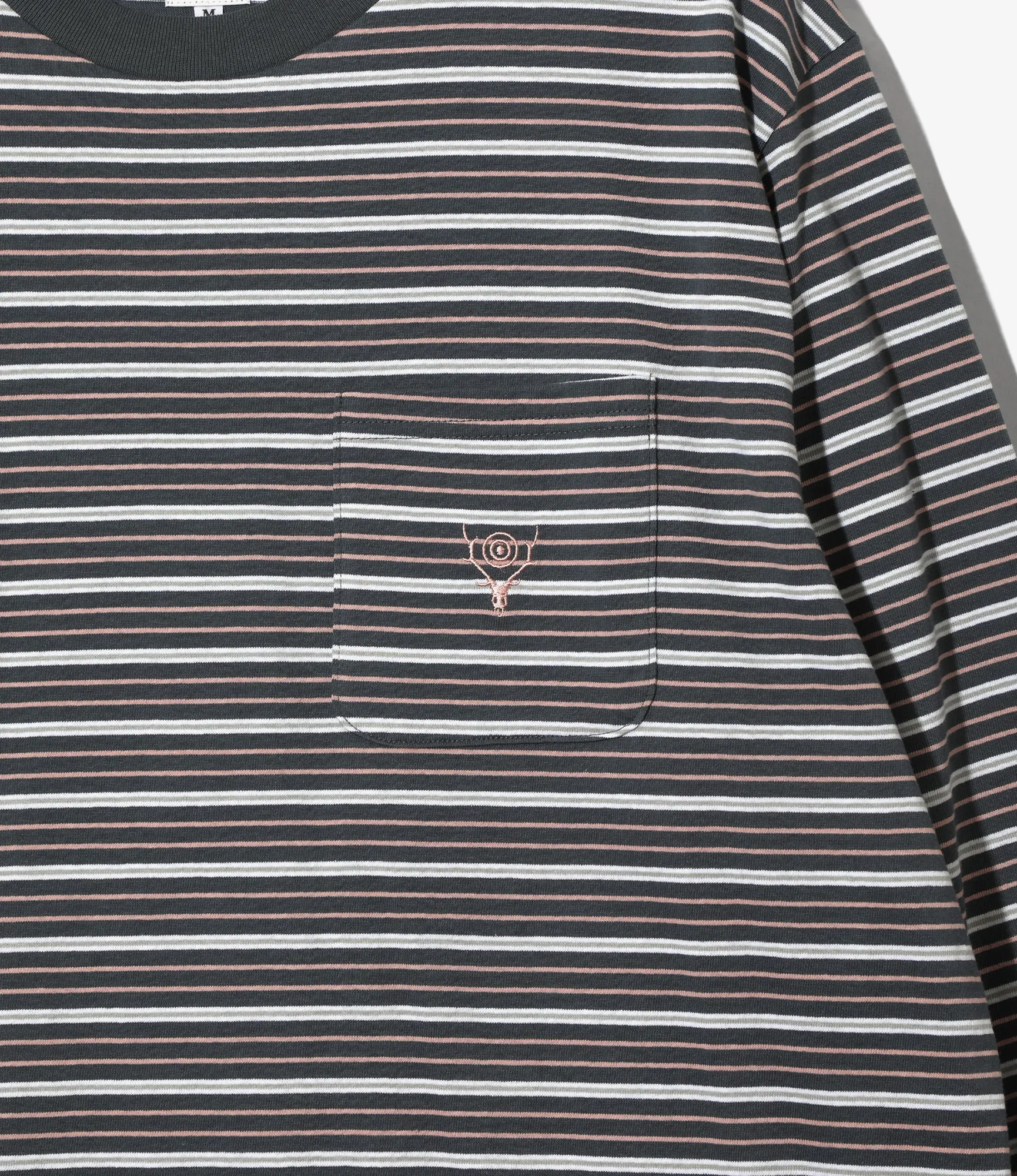 L/S Round Pocket Tee - Grey - Multi Stripe sold by South2West8 product image thumbnail 2
